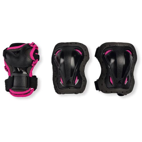 PROTECCIONES SKATE GEAR JUNIOR 3 PACK NEGRO/RO XXXS