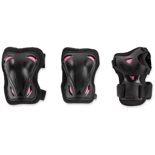 PROTECCIONES SKATE GEAR W 3 PACK NEGRO/FRAMBUESA S